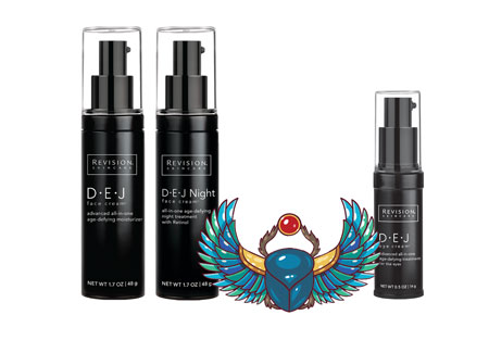 3 DEJ product bottles