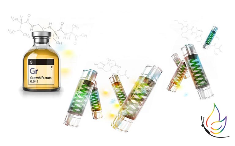 Growth factors bottle ad chemical formula