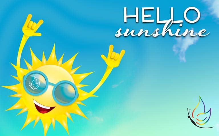 Sun in blue sky